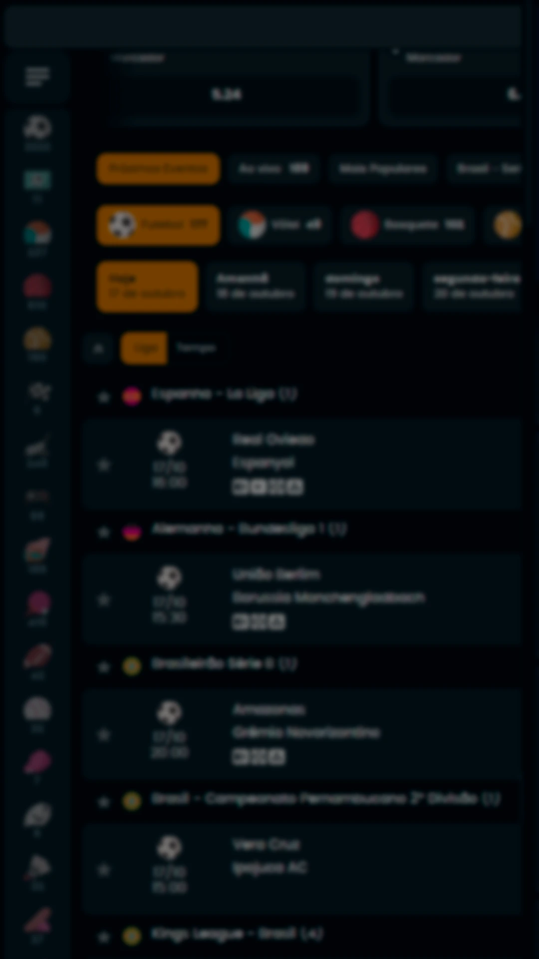 Sportsbook em desenvolvimento